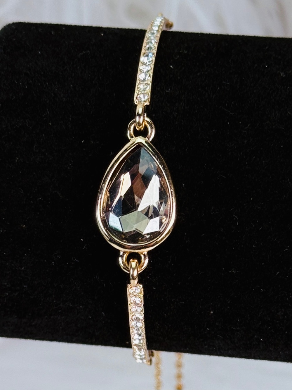 Elegant Light Goldtone smoky bling adjustable Bracelet